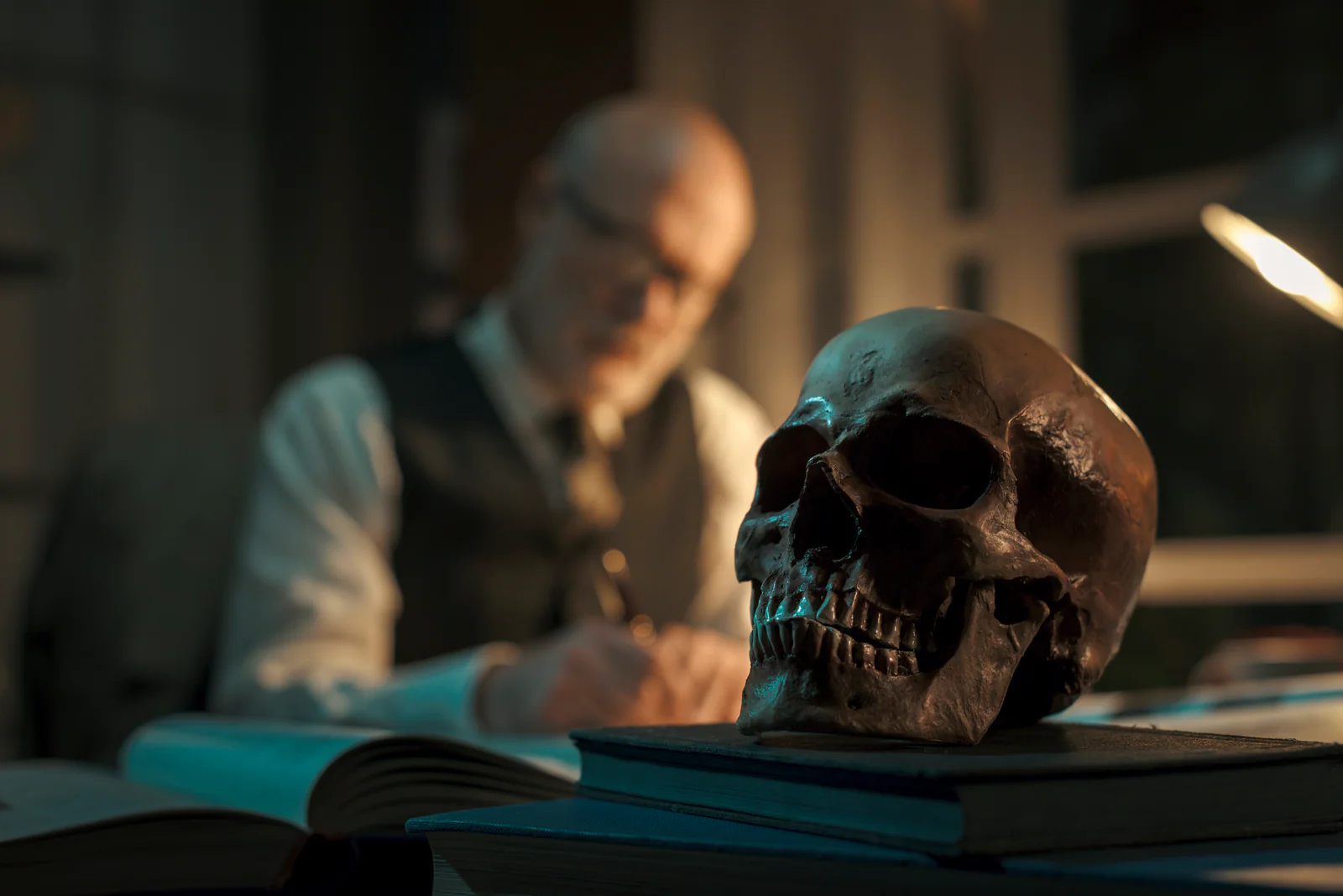 Writer drafting a manuscript